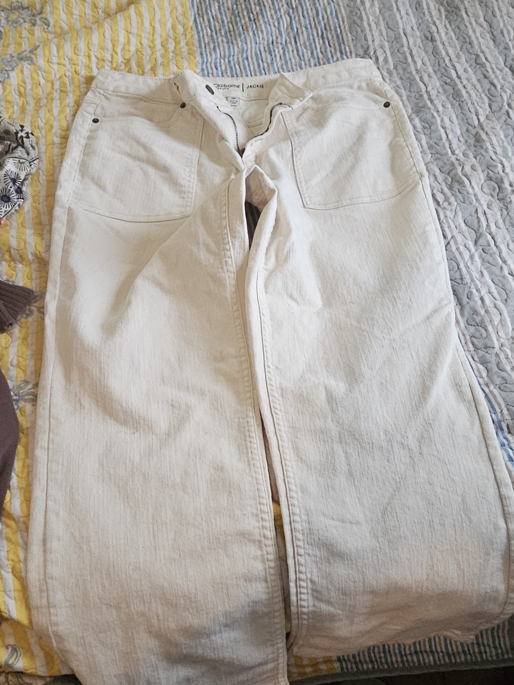 Liz Claiborne Jackie Cream Cotton Zip Jacket